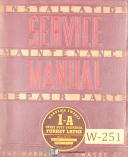 Warner & Swasey-Warner-Warner & Swasey 1-A, M-470 Turret Lathe, Service and Parts Manual 1941-1-A-M-470-01